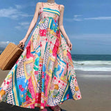 2025 Women's New Temperament Elegant High-Waist Print Slings Casual Fashion