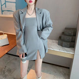 Toloer Summer New Temperament Texture Suit Women's Bag Hip Sling Dress Suit Jacket Fried Street Two-Piece Set-Outfit