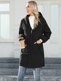 Large Size Women's Hooded And Velvet Windbreaker Long Coat Spring And Autumn New Storm Coat Women-Outfit