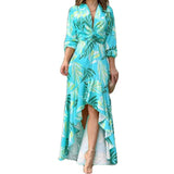 Toloer Fashion Women's Wear Ins Fashion Print Lace-Up Temperament Elegant Slit