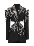 Toloer New Small Suit Jacket Female 2024 Summer High Sense Formal Dress Thin Heavy Industry Suit Jacket Female-Outfit