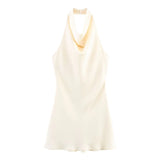 Women's Dress 2025S Summer New Fashion Simple Silk And Collar Dress