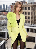 Toloer Spring And Summer New Fashion Temperament V Collar A Button Three-Dimensional Flower Splicing Design Sense Suit Coat Female-Outfit