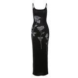 Toloer 2024 New Women's Mesh Slip Dress Show Slim Slim Wrap Hip Waist Dress-Outfit