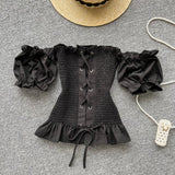 Short Sleeve Tops 2022 Women Fashion New Sexy Short Crop Holiday Solid Color Casual Blouse