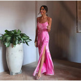 Flower Printed Strap Beach Maxi Dress-Outfit