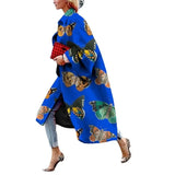Spring And Autumn Wishebay Long Horn Sleeve Coat Print Loose Wind Coat