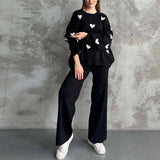 2025 New Women's Long-Sleeved Love Loose Casual Knitting