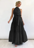 Summer New Leisure High-End Feeling Sleeveless Waist Swing Gentle Wind Dress Women's Long