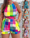 Independent Station New 2023 Printed Fashion Women's Dress 2-Piece Set Of Women-Outfit