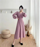 And Winter Goddess Fan Sweater Dress 2025 New Female Waist Thin French Style Knitted Dress Dress Dress Dress