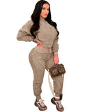 Winter Casual O-Neck Long Sleeves Solid Top And Pant 2 Piece