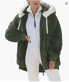 Hot New Autumn And Winter Loose Plush Multi-Color Hooded Coat