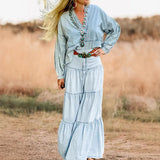 Ins Street Babes Low-Rise Make Old Holiday Cake With Cowboy Dress Women's