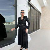 Temperament Long Dress Suit Women's 100-Fold Dress Suit Women's