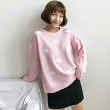 Korean Sweet Long Sleeve Punk Thicken Pullover Harajuku Clothing 2020 Women's Cute Loose Clouds Sweater for Women