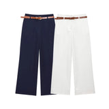 Homemade New Women's Sea Gas Belt Rolling-Legged Pants