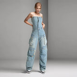 Toloer Spice Girls Fall 2024 New With Multi-Pocket Holes And Skinny Overalls Jumpsuits-Outfit