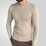 Men's Spring Thin Round Collar Slim Bottom Knitted Shirt Long-Sleeved Thin Sweater