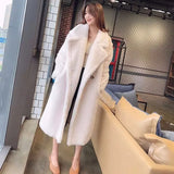 Pink Teddy Bear Long Coats Women 2022 Winter Thick Warm Oversized Chunky Outerwear Faux Lambswool Fur Coats Solid High