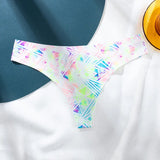 Printed Thong Ice Silk Scarless Trousers Women Cotton Crotch Thin Breathable Invisible Trousers