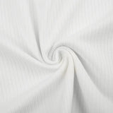 Lace Trim White Ribbed Knit Top-Outfit