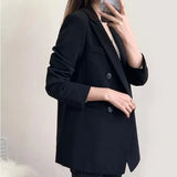 Toloer Small Suit Jacket Female 2024 New Autumn Korean Version Of The British Wind Loose Temperament Foreign Fashion-Outfit