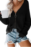 Toloer New Ladies Cardigan Hoodie Hoodie Zipper Broken Hole Irregular Loose Sweater Women's