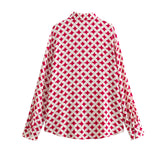 Loose Sagging Long-Sleeved Casual Shirt 9878100 Printed Half Skirt 9878100 Set-Outfit