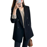 Toloer Small Suit Jacket Female 2024 New Autumn Korean Version Of The British Wind Loose Temperament Foreign Fashion-Outfit